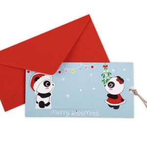 Biglietto di Natale a scorrimento Panda Lovers
