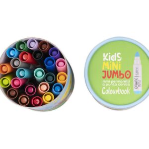 Scatola 24 mini pennarelli punta conica kids jumbo scatola dall'alto