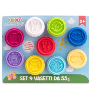 Set 9 vasetti plastilina Kiddò 55g